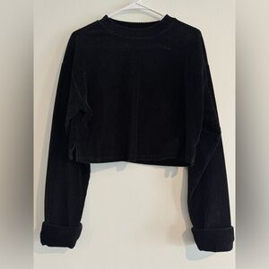 Altar'd State black Knit Crop Pullover Sweater large Womens Streetwear Grunge